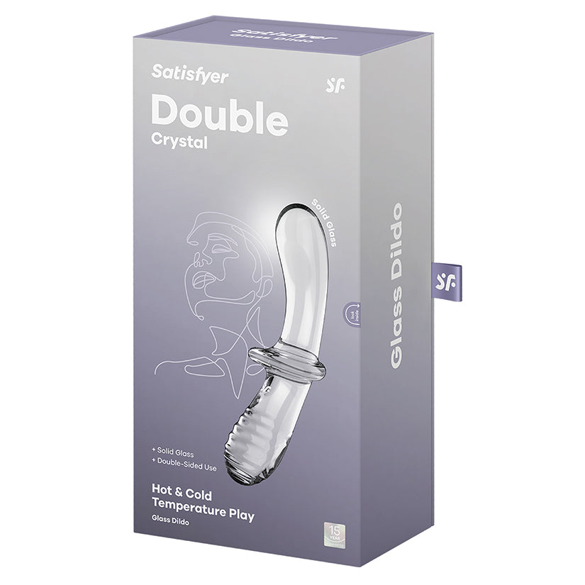 Satisfyer Double Crystal Double-Ended Glass Dildo retail box
