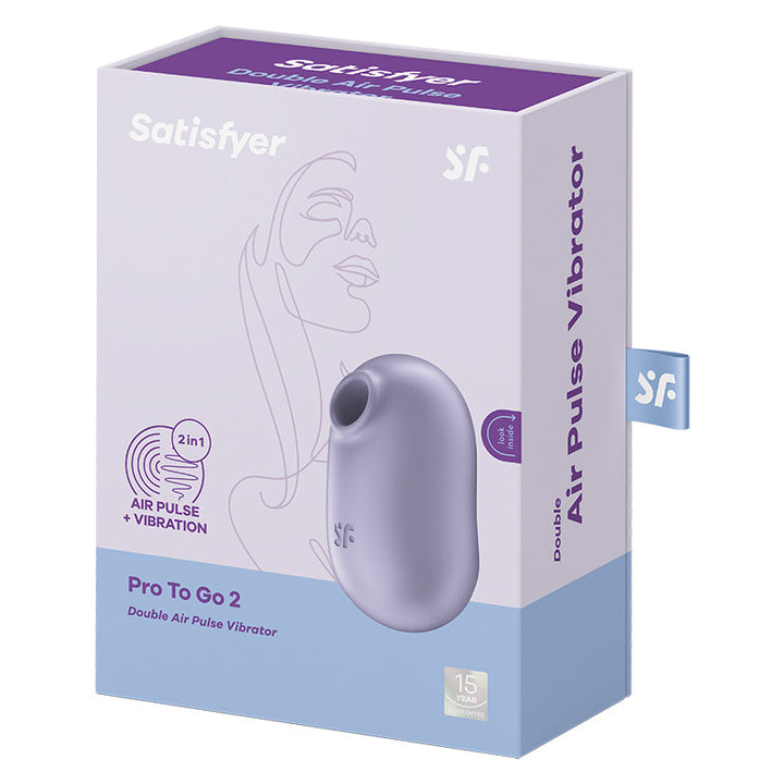 Satisfyer Pro To Go 2 Air Pulse Clitoral Vibrator retail box