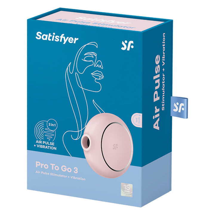 Satisfyer Pro To Go 3 Air Pulse Clitoral Vibrator in Rose