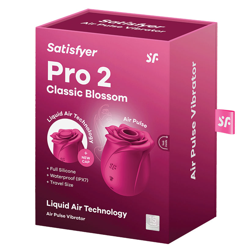Satisfyer Pro 2 Classic Blossom Rose Air Pulse Vibrator retail box
