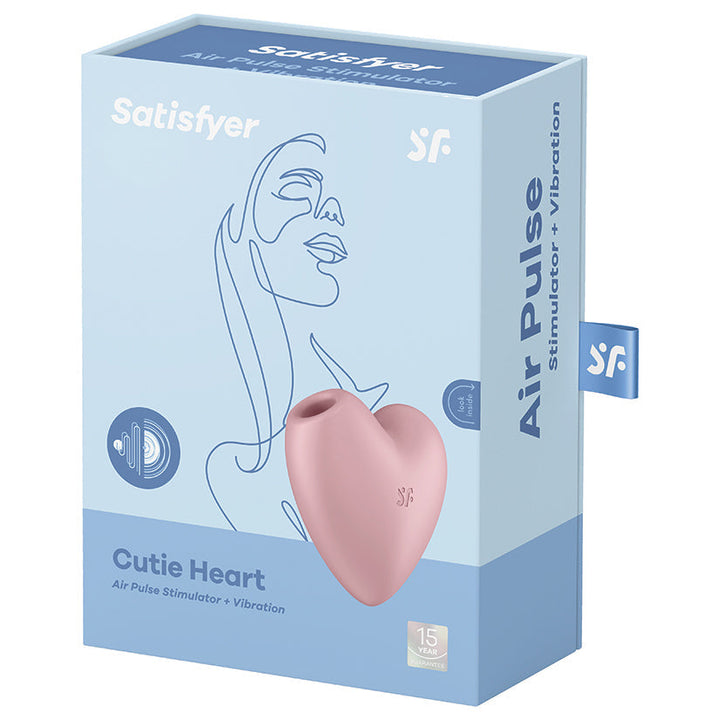 Satisfyer Cutie Heart Air Pulse Clitoral Vibrator in Light Red