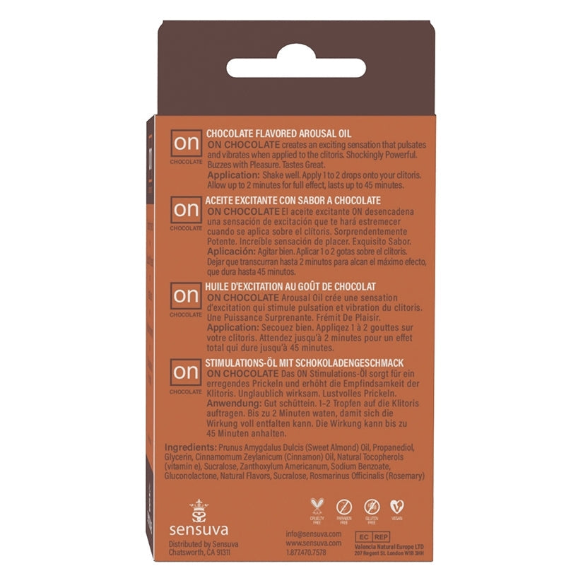 Sensuva ON Chocolate Arousal Oil 5ml Bottle (Medium Box)