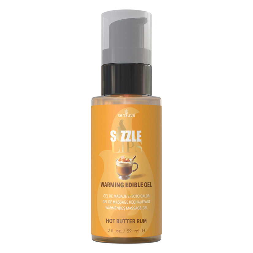 Sizzle Lips Edible Warming Gel Butter Rum 2 oz