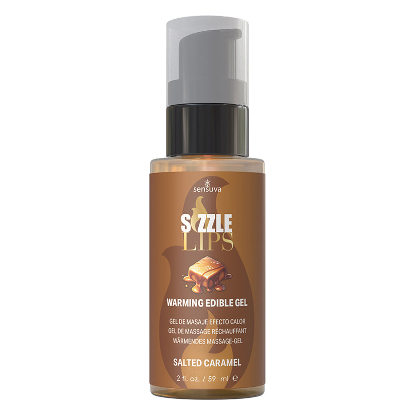 Sizzle Lips Edible Warming Gel Salted Caramel 2 oz