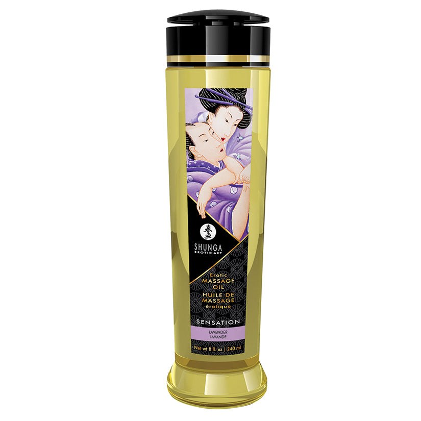 Shunga Erotic Massage Oil Sensation Lavender 8 oz