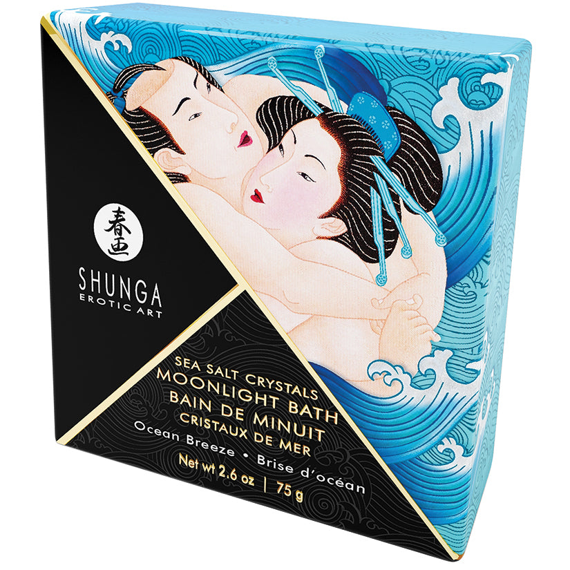Shunga Moonlight Bath Sea Salt Crystals Ocean Breeze 2.6 oz