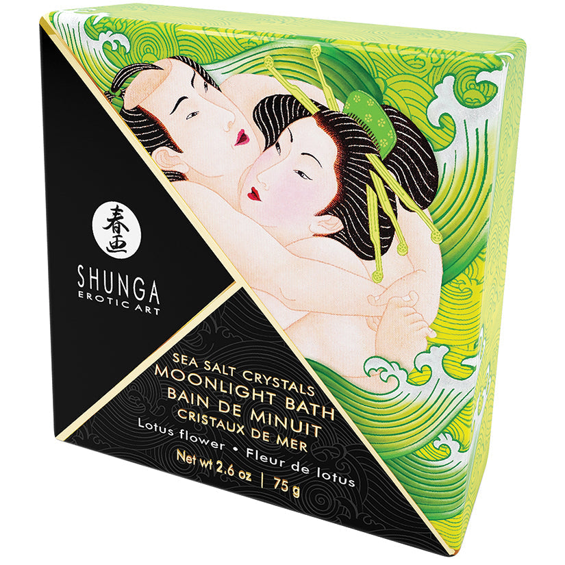 Shunga Moonlight Bath Sea Salt Crystals Lotus Flower 2.6 oz