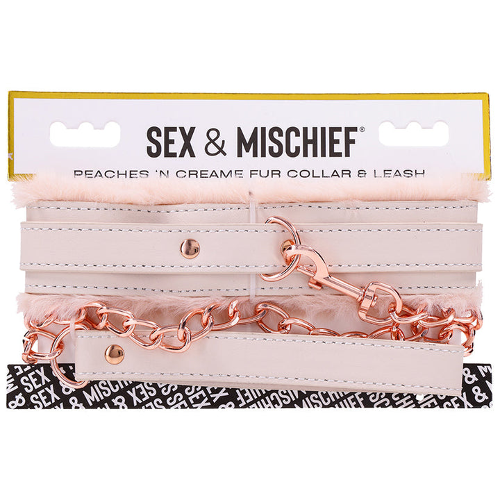 Sportsheets S&M Peaches Ôn CreaMe Fur Collar & Leash