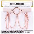Sportsheets S&M Peaches Ôn CreaMe Collar with Nipple Clamps