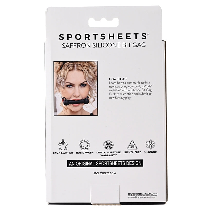 Saffron Silicone Bit Gag with Faux Leather Strap