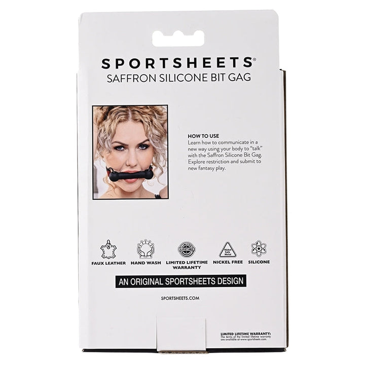 Saffron Silicone Bit Gag with Faux Leather Strap