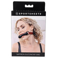 Saffron Silicone Bit Gag with Faux Leather Strap
