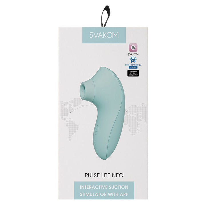 Svakom Pulse Lite Neo App-Controlled Clitoral Stimulator in Seafoam Blue
