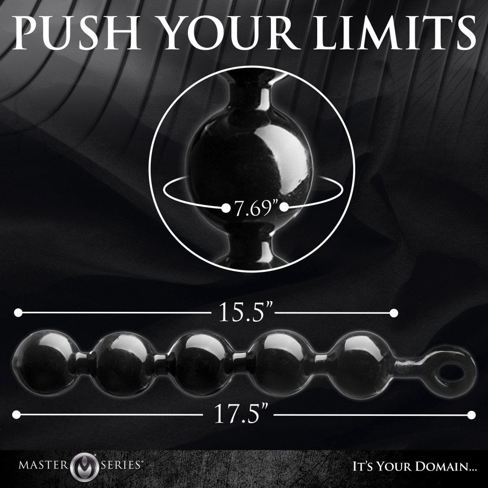 Black Baller Smooth 5 Anal Beads w/ Easy Pull Ring