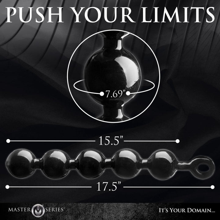 Black Baller Smooth 5 Anal Beads w/ Easy Pull Ring