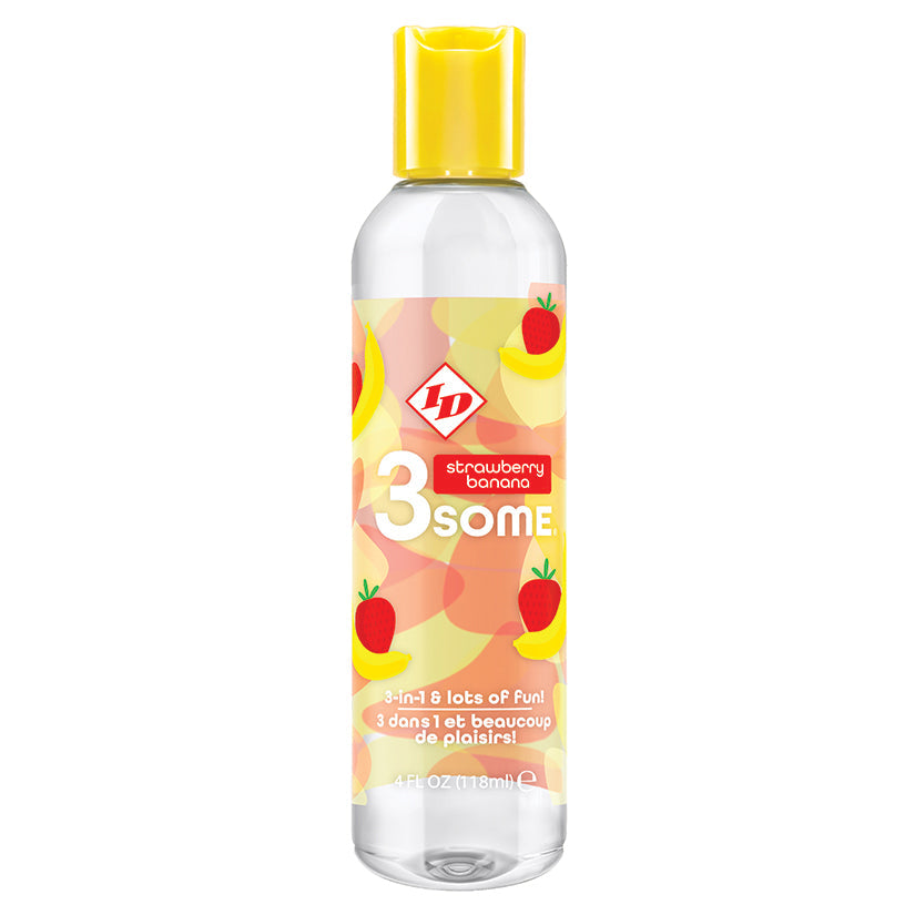 ID 3some Strawberry Banana Flavored Warming Lubricant 4 oz