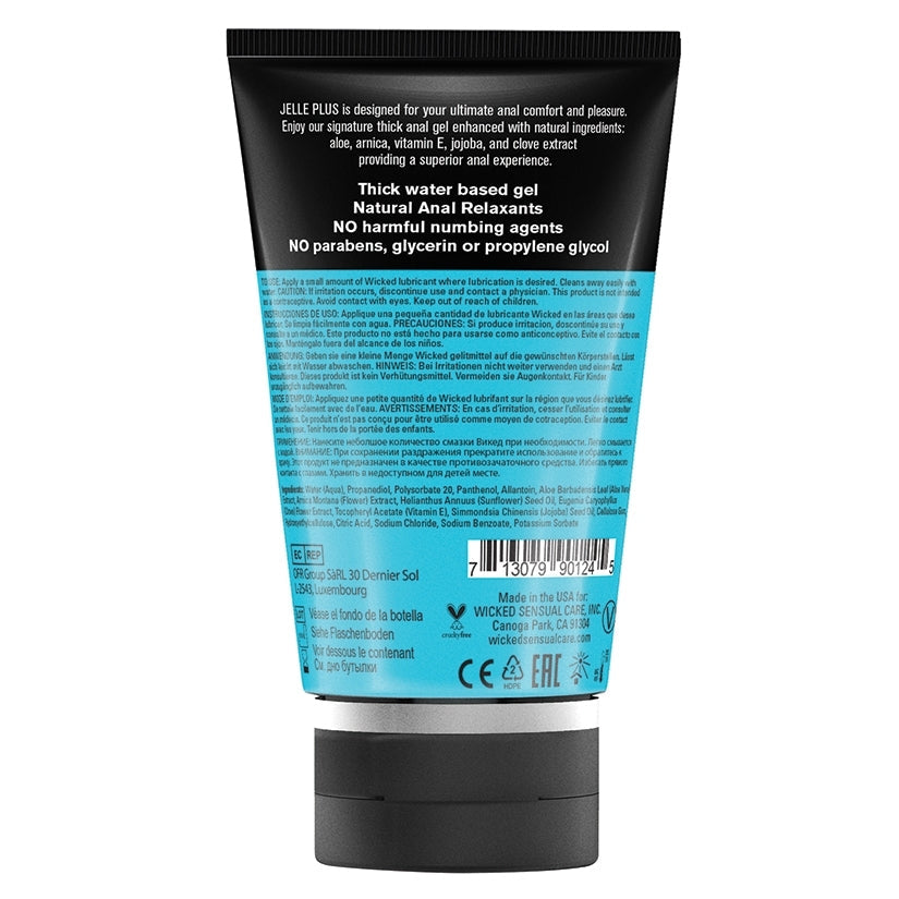 Wicked Aqua Jelle Plus Anal Lubricant with Relaxants 4 oz