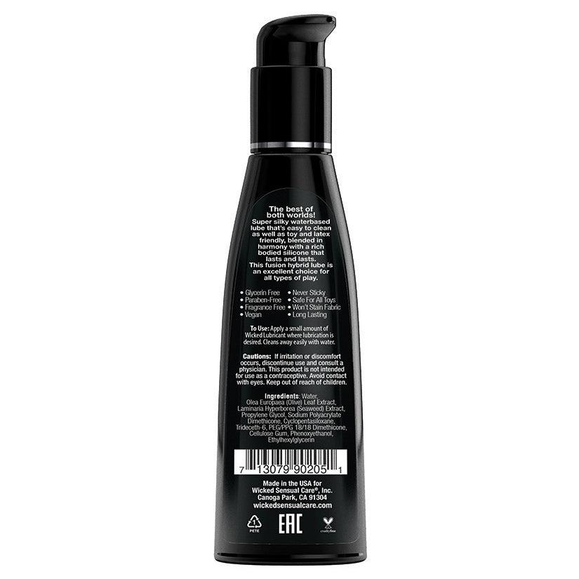 Wicked Hybrid Water and Silicone Blended Lubricant 4 fl oz