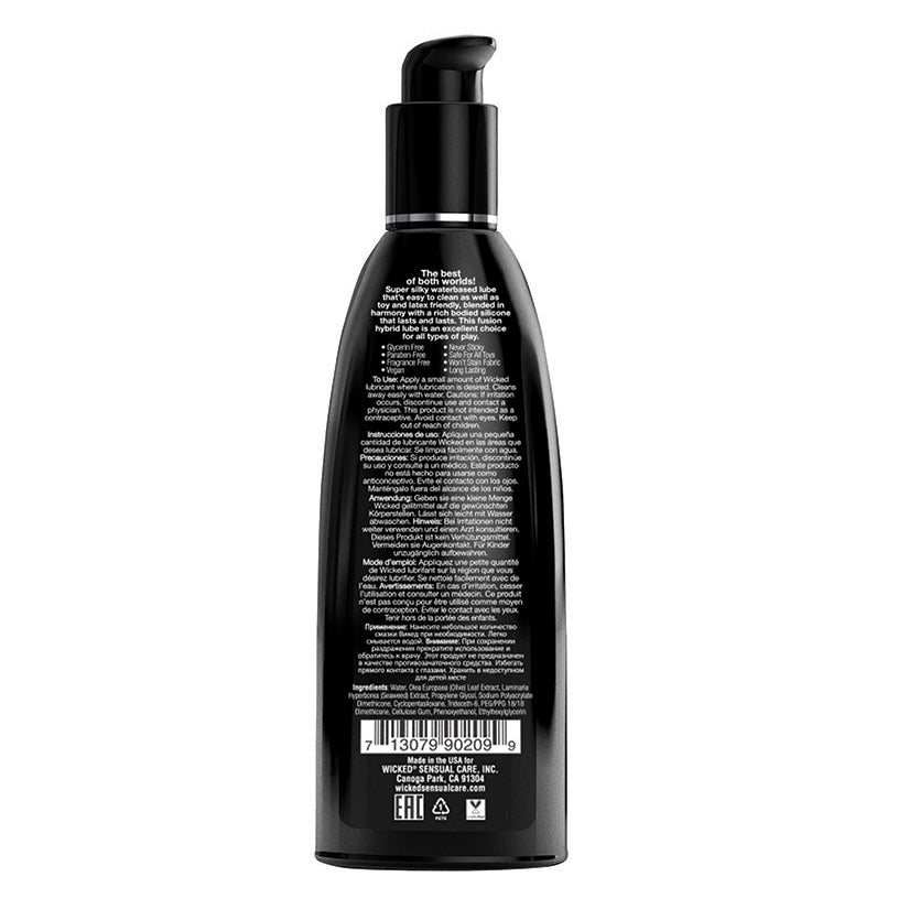 Wicked Hybrid Water and Silicone Lubricant Fragrance Free 8 oz