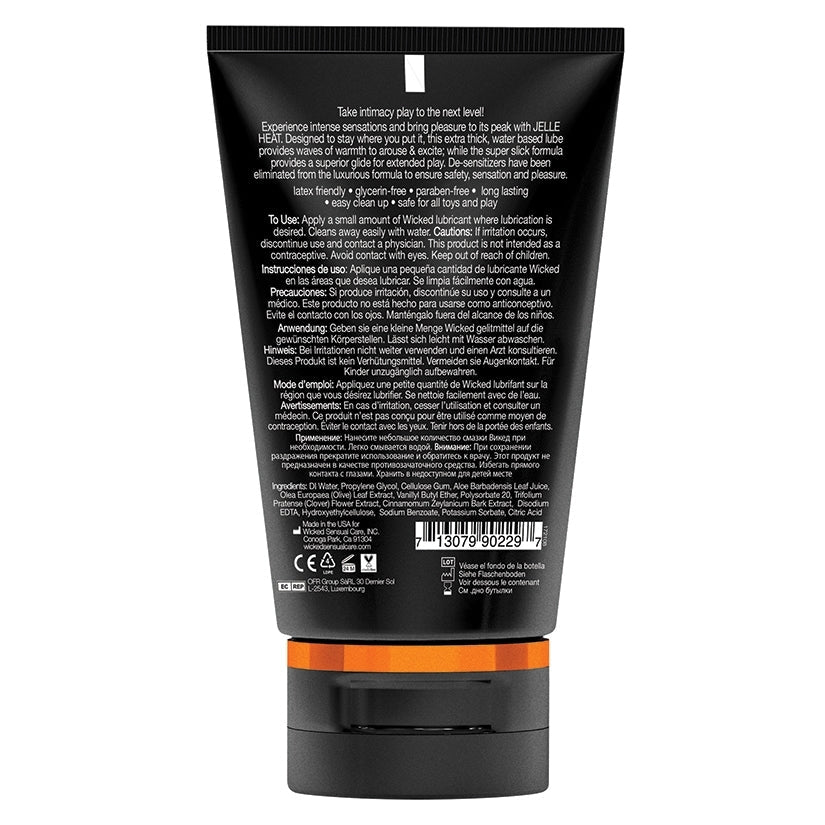 Wicked Jelle Heat Warming Water-Based Anal Lubricant 4 fl oz