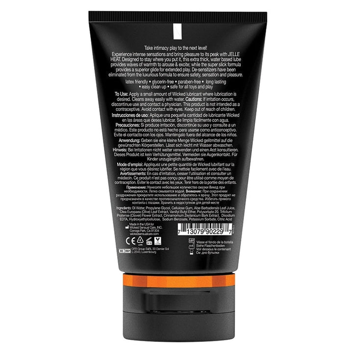 Wicked Jelle Heat Warming Water-Based Anal Lubricant 4 fl oz