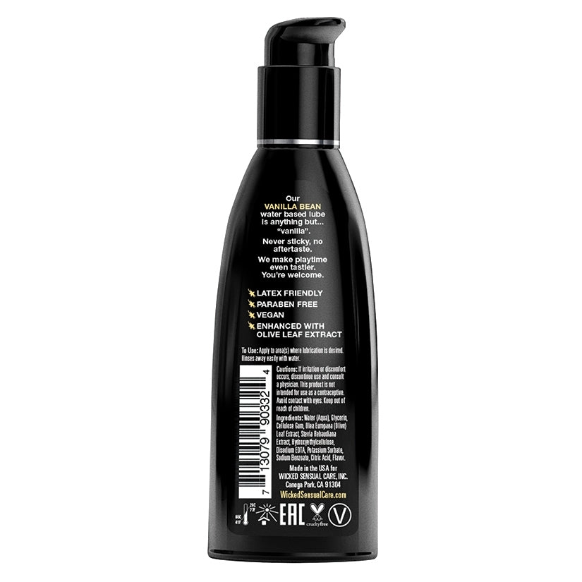 Wicked Aqua Vanilla Bean Flavored Water-Based Lubricant 2 oz