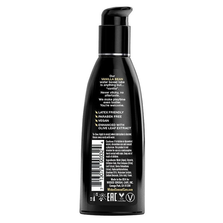 Wicked Aqua Vanilla Bean Flavored Water-Based Lubricant 2 oz