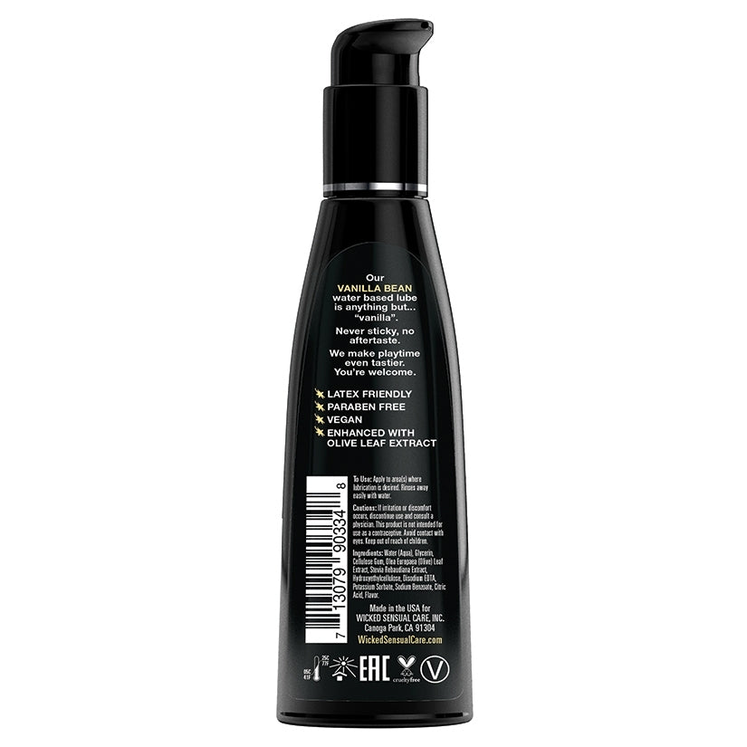 Wicked Aqua Vanilla Bean Flavored Water-Based Lubricant 4 oz