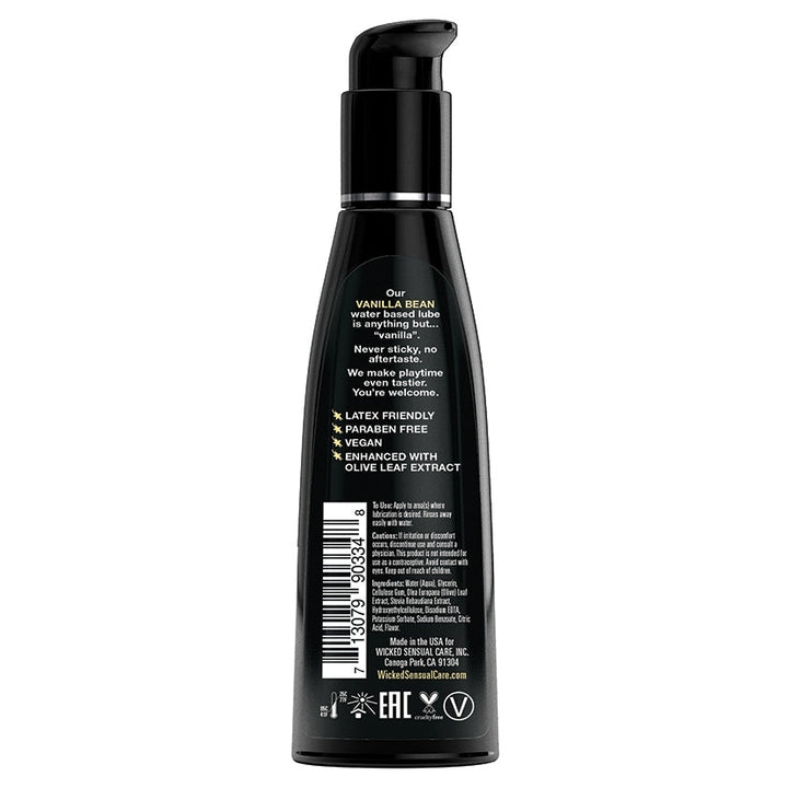 Wicked Aqua Vanilla Bean Flavored Water-Based Lubricant 4 oz