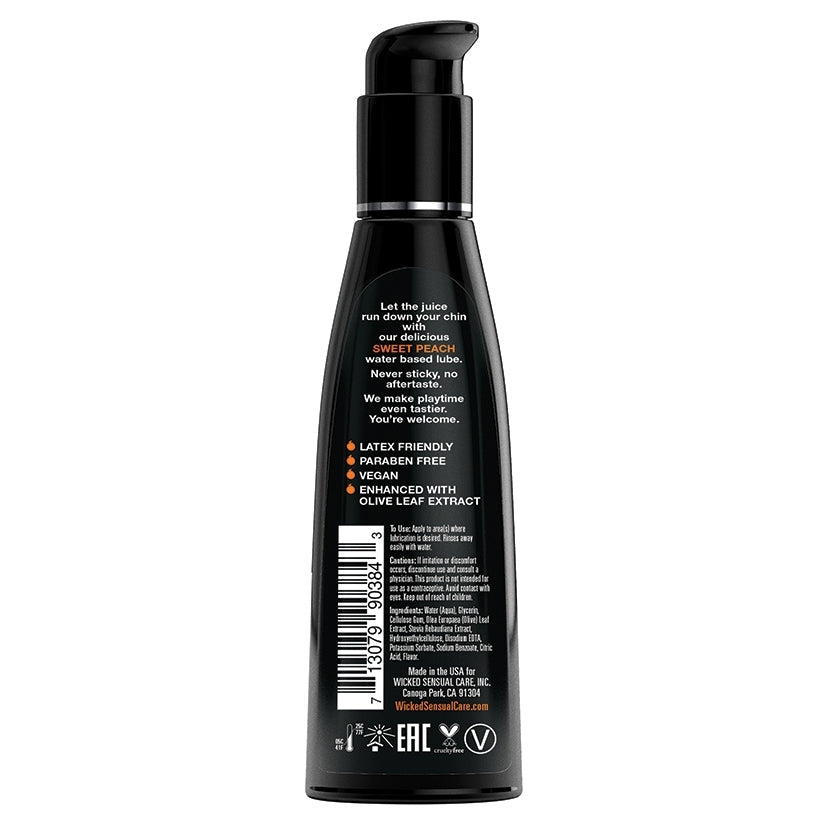 Wicked Aqua Sweet Peach Flavored Water-Based Lubricant 4 oz