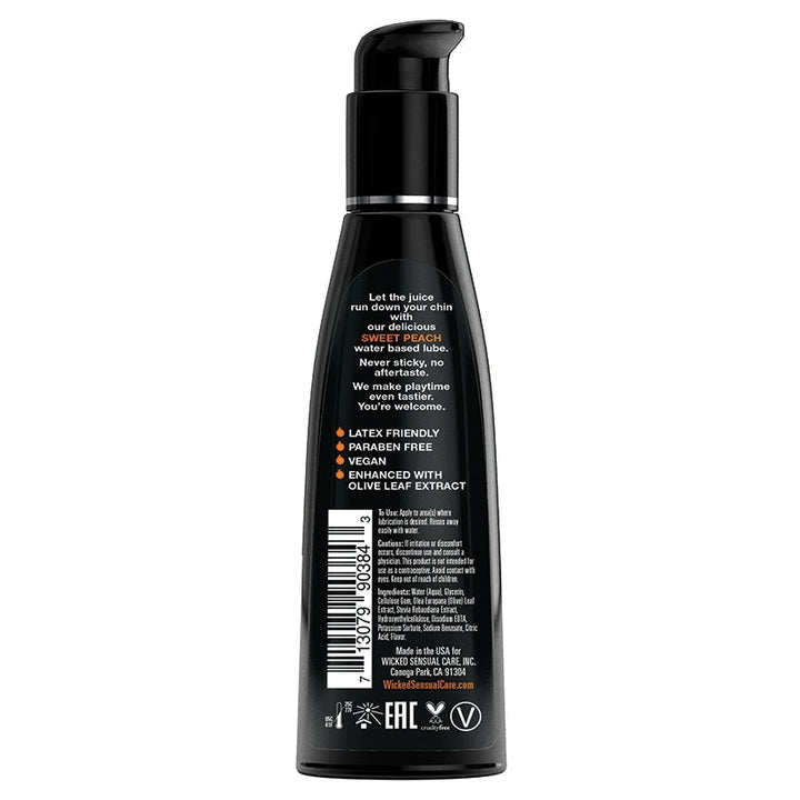 Wicked Aqua Sweet Peach Flavored Water-Based Lubricant 4 oz