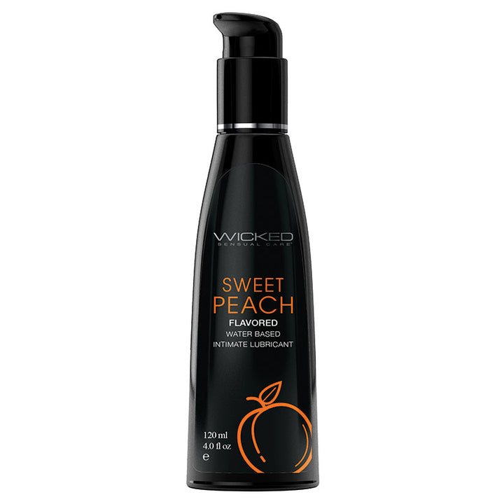 Wicked Aqua Sweet Peach Flavored Water-Based Lubricant 4 oz