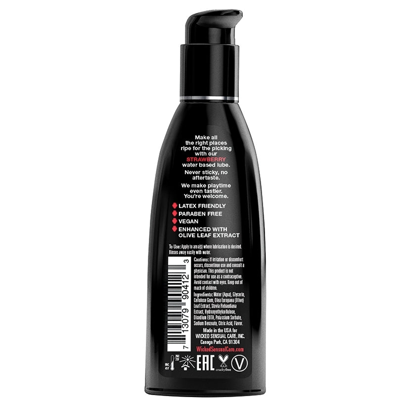 Wicked Aqua Strawberry Flavored Water-Based Lubricant 2 oz