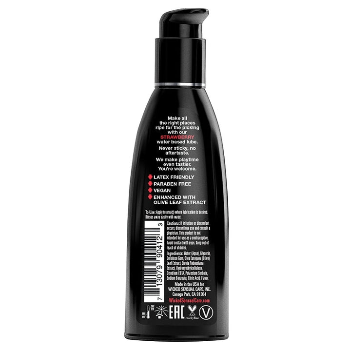 Wicked Aqua Strawberry Flavored Water-Based Lubricant 2 oz