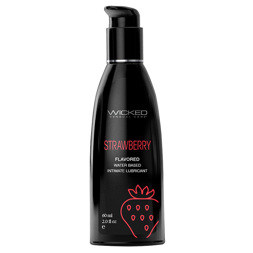 Wicked Aqua Strawberry Flavored Water-Based Lubricant 2 oz