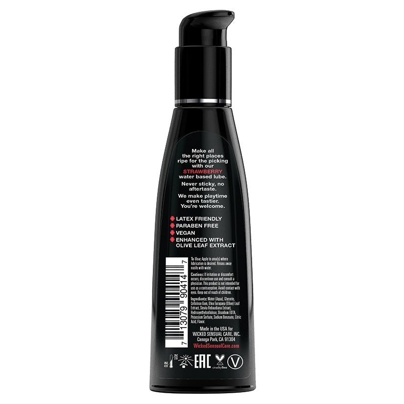 Wicked Aqua Strawberry Flavored Water-Based Lubricant 4 oz