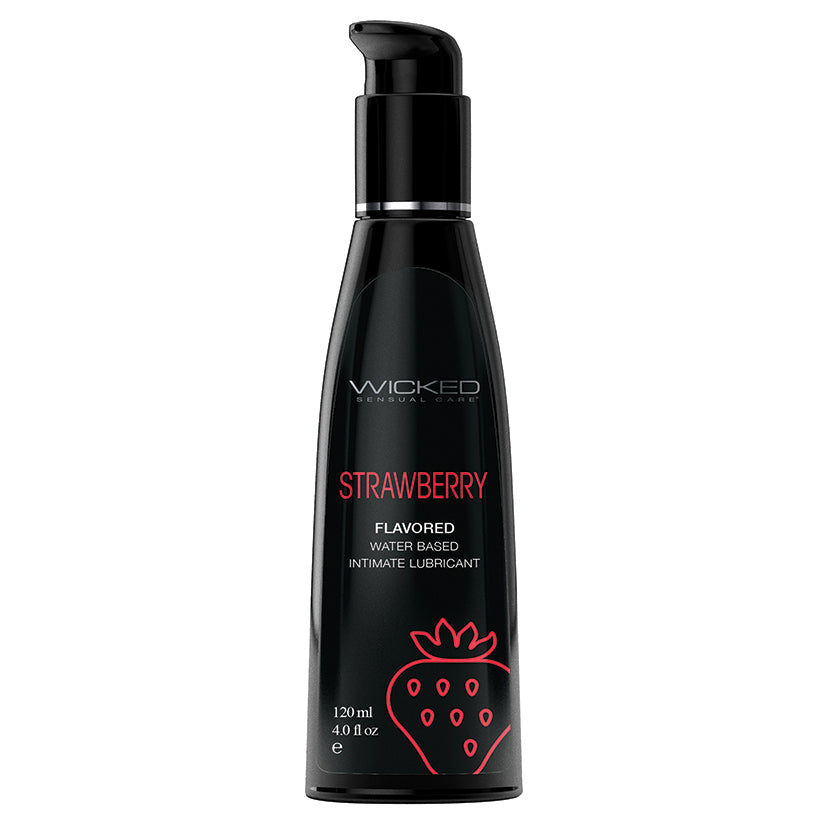 Wicked Aqua Strawberry Flavored Water-Based Lubricant 4 oz