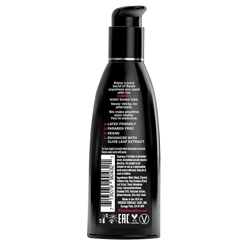 Wicked Aqua Cherry Flavored Water-Based Lubricant 2 oz