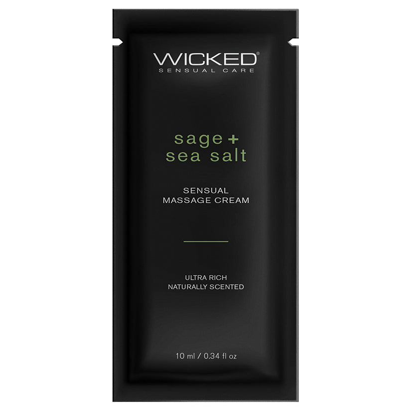 Wicked Sensual Massage Cream Sage + Sea Salt 10ml Foil