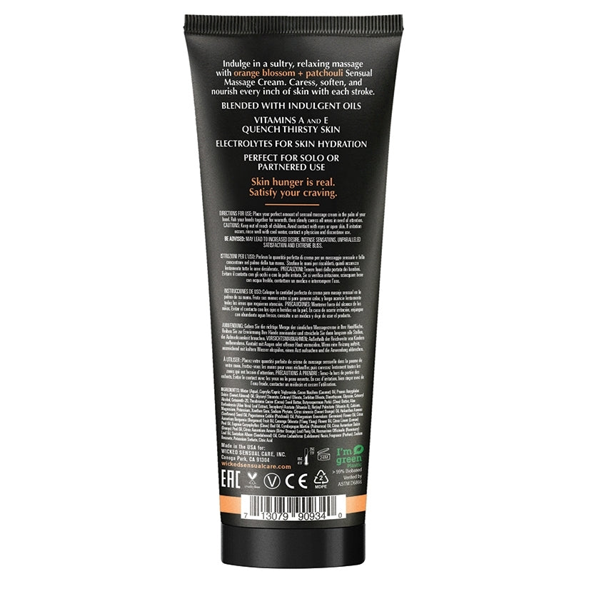 Wicked Sensual Massage Cream Orange Blossom + Patchouli 4oz