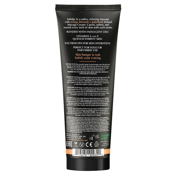 Wicked Sensual Massage Cream Orange Blossom + Patchouli 4oz