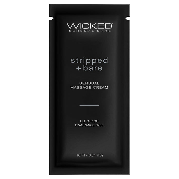Wicked Sensual Massage Cream Stripped + Bare Unscented 10ml Foil