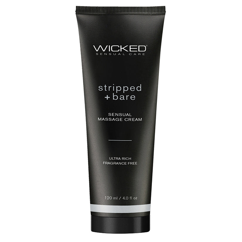 Wicked Sensual Massage Cream Stripped + Bare Unscented 4 oz