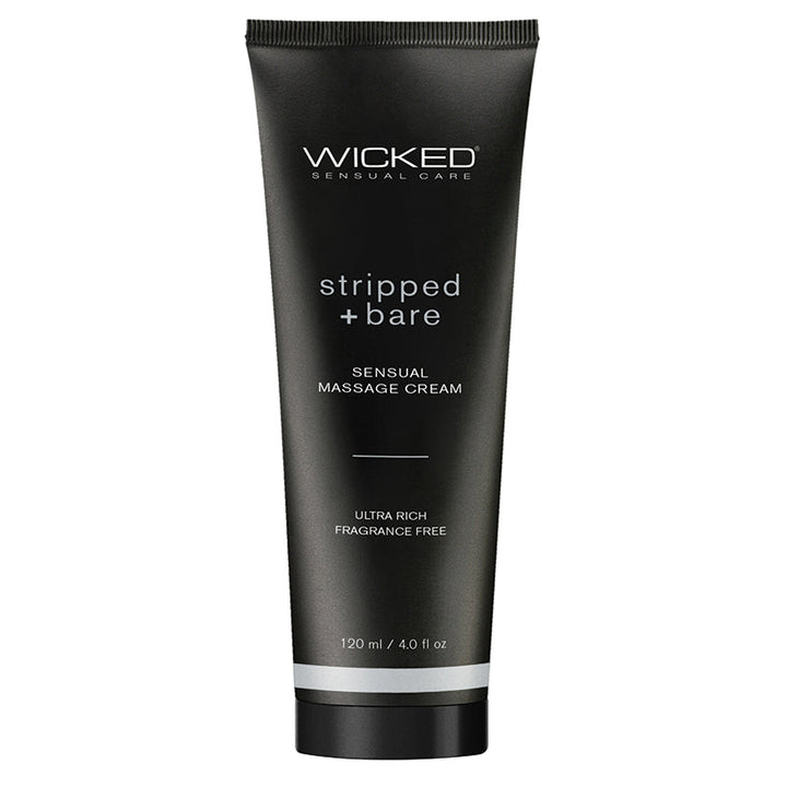 Wicked Sensual Massage Cream Stripped + Bare Unscented 4 oz