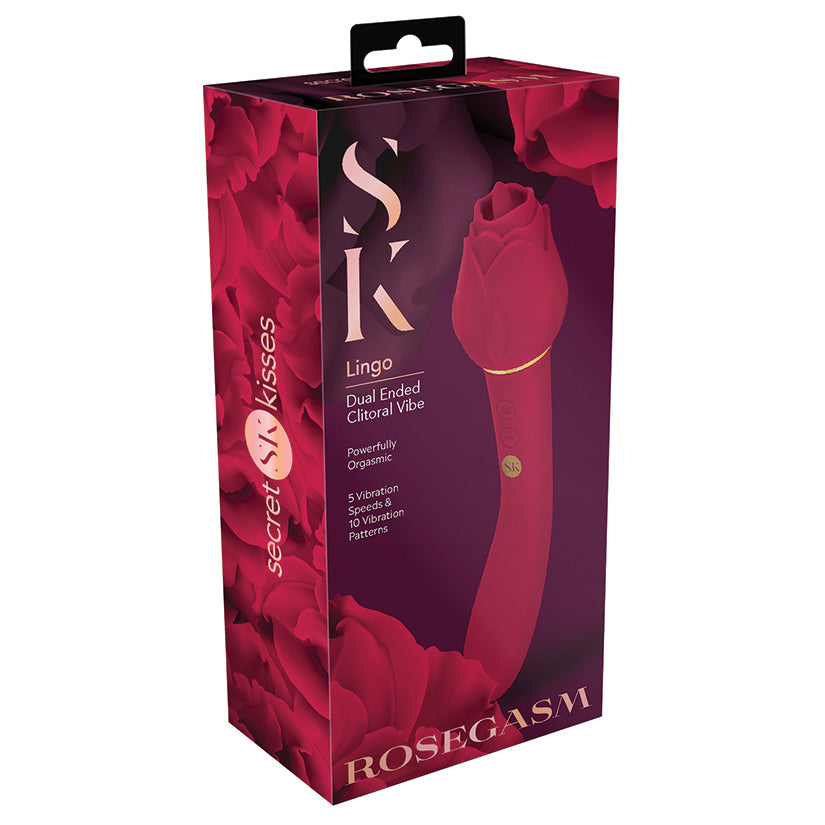 Secret Kisses Rosegasm Lingo Dual-Ended Tongue Vibrator