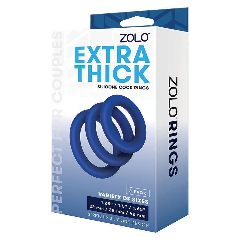 Zolo Extra Thick Silicone Cock Ring 3-Pack
