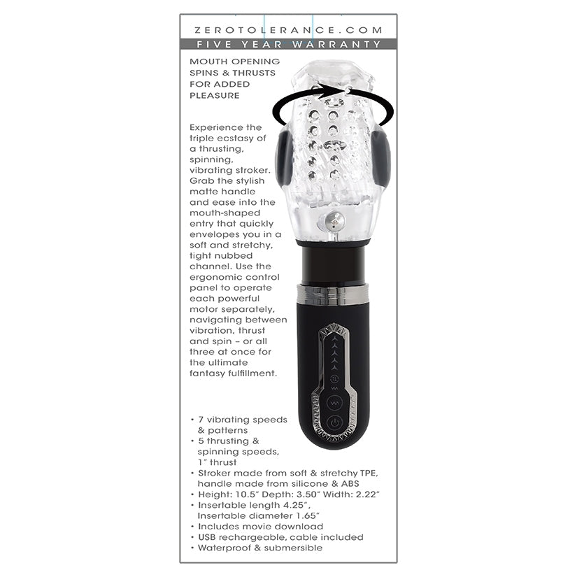 Zero Tolerance Thrill Ride Thrusting Spinning Vibrating Stroker