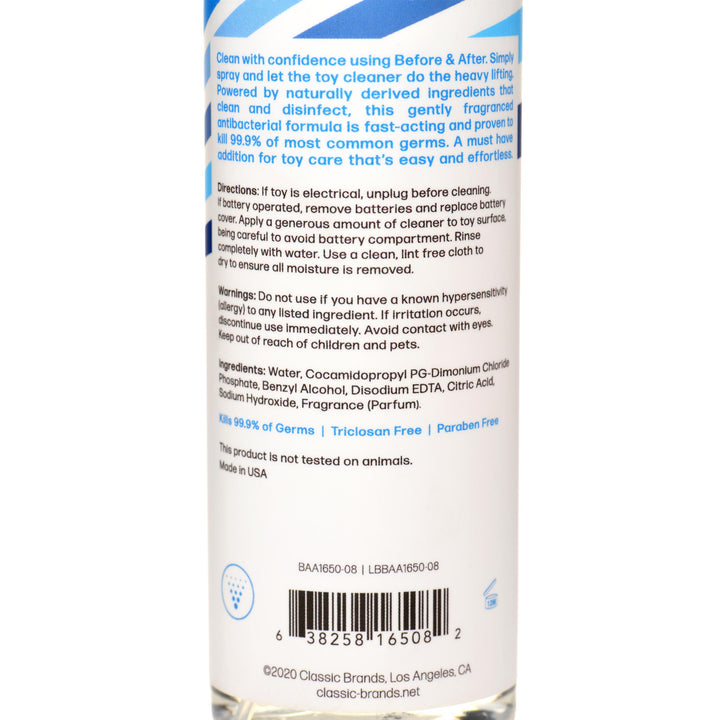 Before and After Anti-Bacterial Sex Toy Cleaner - 8 fluid oz
