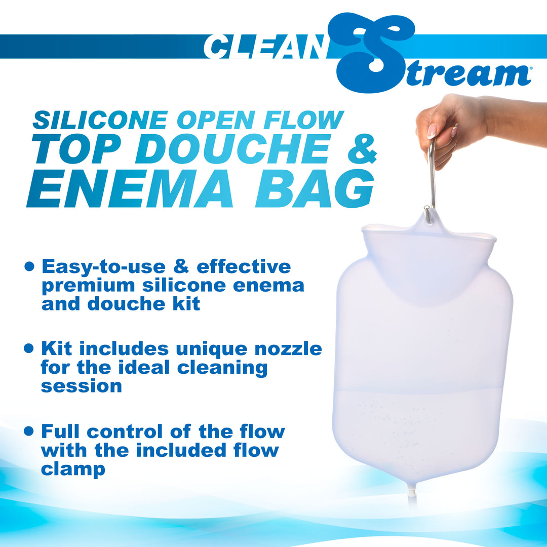 Silicone Open Flow Top Douche and Enema Bag