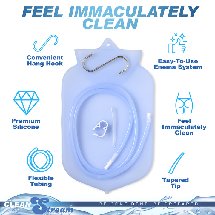 Silicone Open Flow Top Douche and Enema Bag